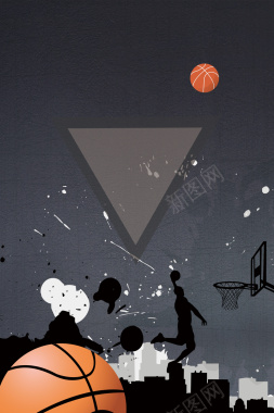 不服来战创意篮球培训招生海报宣传单背景