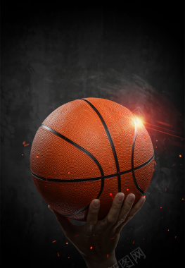 国际篮球日黑色大气海报背景背景