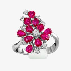 红宝石镶钻戒指素材
