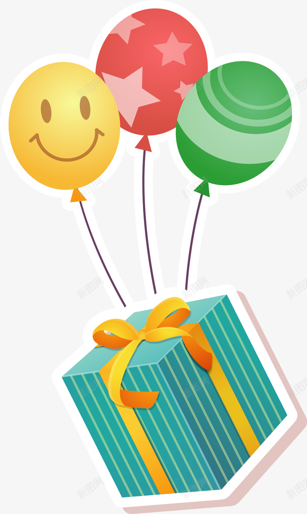 节日彩色气球礼物png免抠素材_88icon https://88icon.com 圣诞礼物 气球礼盒 礼物 节日气球 节日礼物 装饰图案