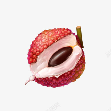 水果背景红色荔枝图标图标