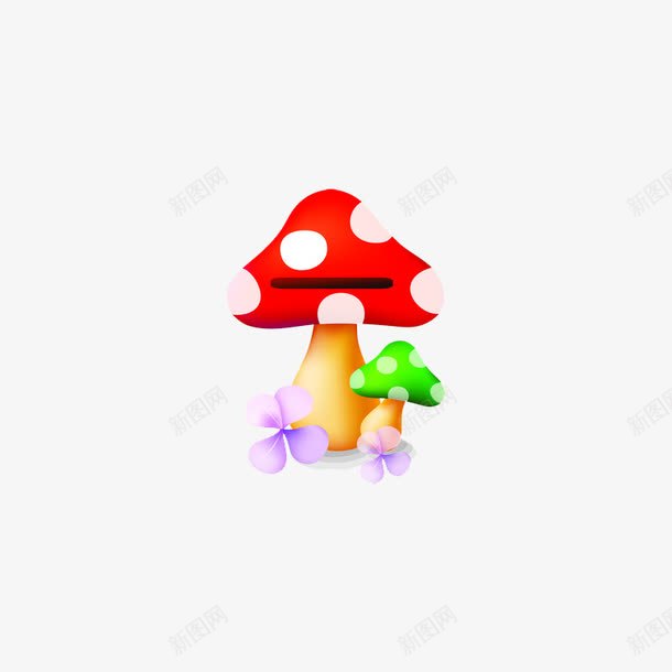 手绘蘑菇png免抠素材_88icon https://88icon.com 六一儿童节元素 卡通场景装饰物 手绘蘑菇