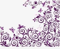 紫色蝴蝶时尚花纹素材