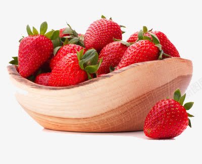 一个船型木盘装满了草莓png免抠素材_88icon https://88icon.com 木盘 水果 红色 草莓