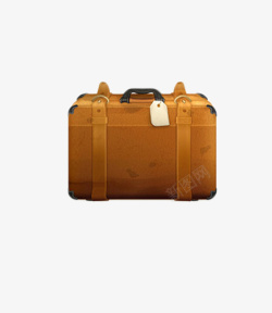 棕色复古卡通行李箱包素材