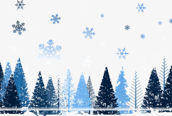 圣诞树树林圣诞节蓝色圣诞树高清图片