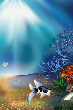 矢量海底世界卡通背景背景