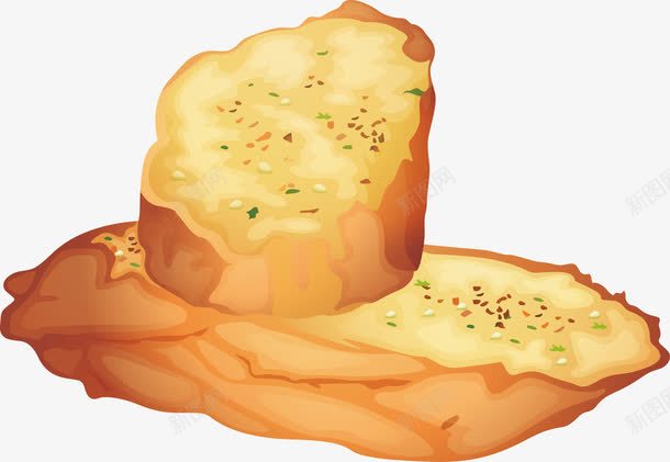 蒜香脆面包png免抠素材_88icon https://88icon.com 矢量素材 脆面皮 蒜香面包 面包 面包片