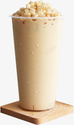 大块果冻青稞牛乳奶茶高清图片