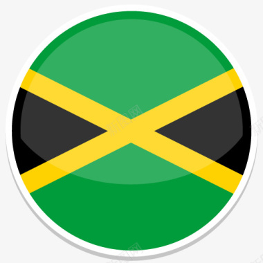 科技感圆牙买加平圆世界国旗图标集图标