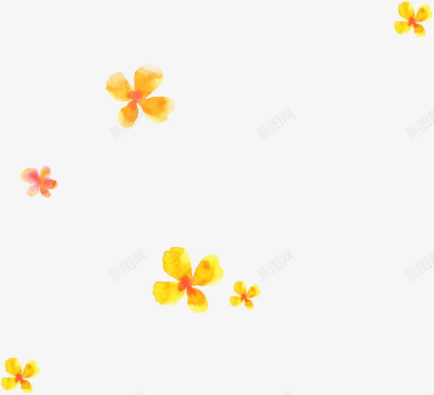 黄色卡通水彩花朵装饰png免抠素材_88icon https://88icon.com 卡通 水彩 花朵 装饰 黄色