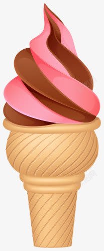 脆皮双色奶油冰淇淋素材