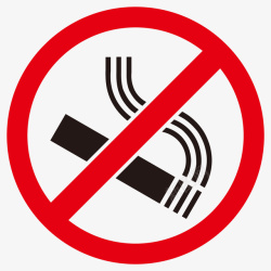 简约标牌卡通手绘禁止吸烟图标高清图片