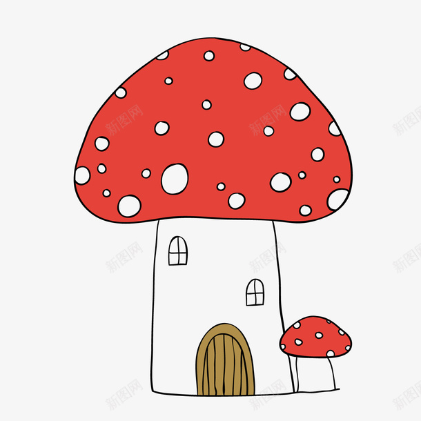 红色卡通蘑菇屋png免抠素材_88icon https://88icon.com 卡通蘑菇 建筑物 红色蘑菇 背景装饰 蘑菇屋