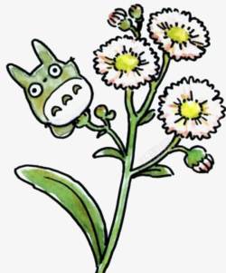 植物龙猫龙猫植物元素高清图片