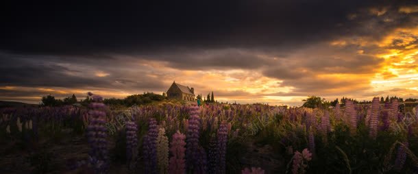 希望山坡小屋海报背景背景