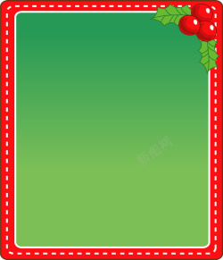 圣诞节绿色冬青标签素材