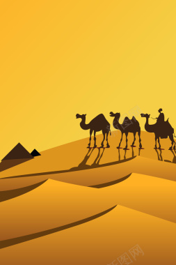 矢量沙漠骆驼丝绸之路背景背景