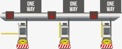 车辆出入证三个出入口门禁矢量图高清图片