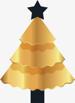 金色的圣诞节圣诞树矢量图素材