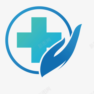 扁平化医疗装饰蓝色医疗图标矢量图图标