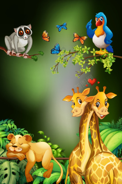 动物园海报设计卡通动物园海报矢量背景高清图片
