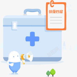 医疗箱手绘蓝色医疗箱矢量图高清图片