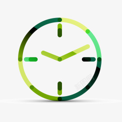 绿色渐变圆形时钟素材