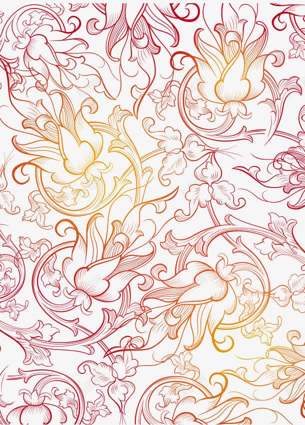 红色清新花纹边框纹理png免抠素材_88icon https://88icon.com 免抠PNG 清新 红色 花纹 边框纹理