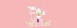 粉色小象卡通小象与城堡背景矢量图高清图片