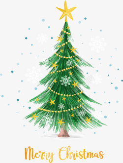 圣诞节手绘圣诞树矢量图素材