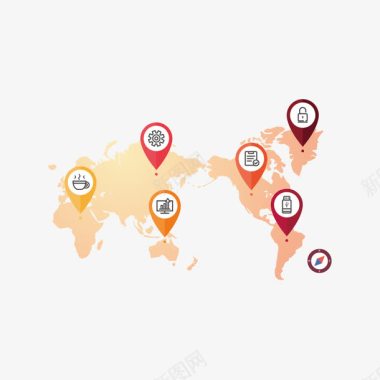 地图排版地图和定位标识图标图标