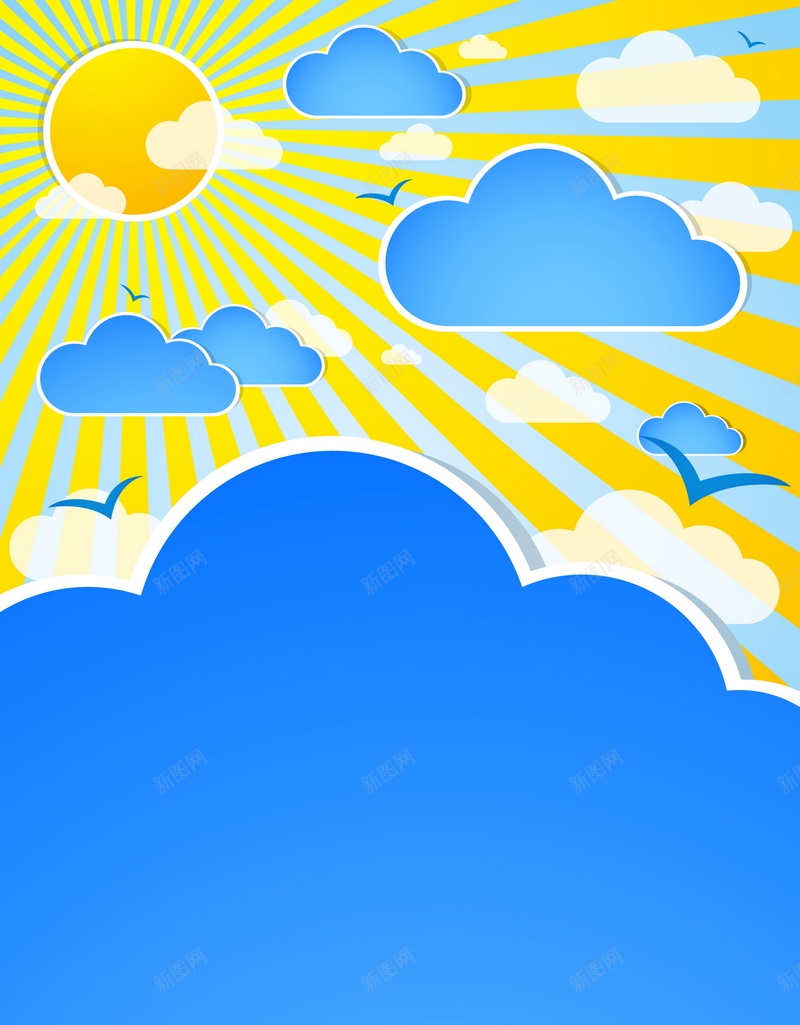 阳光云朵矢量图ai设计背景_88icon https://88icon.com 云朵 卡通 太阳 手绘 白云 童趣 阳光 矢量图