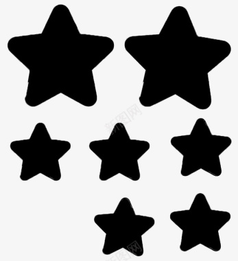 黑色五角星装饰图标图标