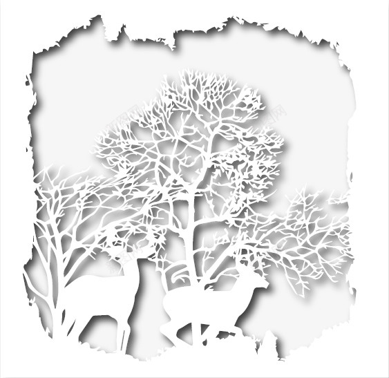 纸片雕刻森林与鹿矢量图ai设计背景_88icon https://88icon.com 叠加 森林 纸片雕刻 镂空 鹿 矢量图