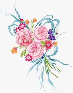 合成创意手绘水彩花卉植物素材