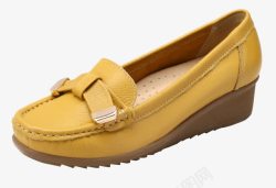 黄色豆豆鞋素材