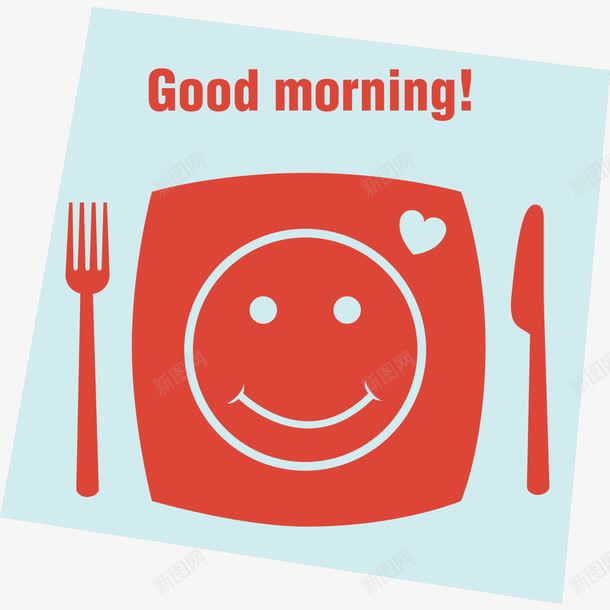 红色的早餐垫goodmorningpng免抠素材_88icon https://88icon.com 卡通手绘 图 日常 早上好 早餐 英文早上好 英文早安