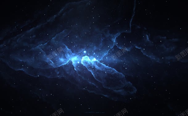 黑蓝色空星里的发光体jpg设计背景_88icon https://88icon.com 发光 蓝色