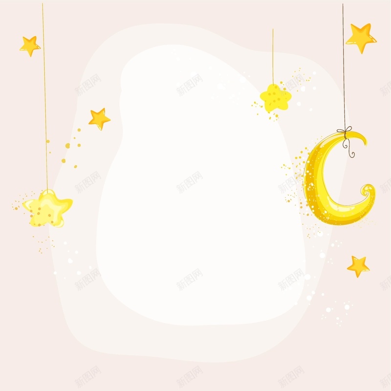 卡通星月吊坠背景矢量图ai设计背景_88icon https://88icon.com 卡通 吊坠 星月 背景 矢量图