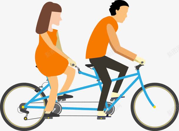 双人骑脚踏车png免抠素材_88icon https://88icon.com 单车 卡通人 卡通骑车的人 矢量骑车的人 脚踏车 自行车 骑自行车 骑车 骑车人