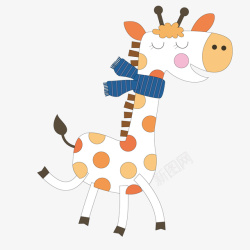 卡通可爱的长颈鹿动物矢量图素材