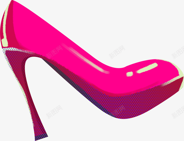 紫红色高跟鞋插画png免抠素材_88icon https://88icon.com 插画 时尚 粉色 高跟鞋