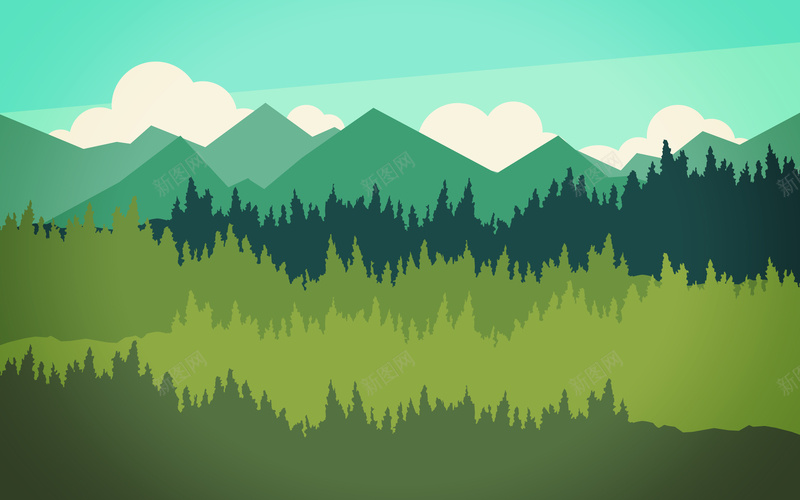 卡通简约扁平绿色森林踏青海报背景矢量图ai设计背景_88icon https://88icon.com 卡通 扁平 森林 海报 简约 素材 绿色 背景 踏青 矢量图