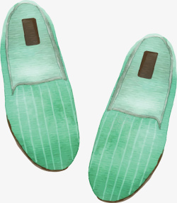绿色手绘旅游鞋子矢量图素材