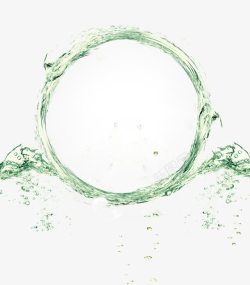 绿色手绘水流液体素材