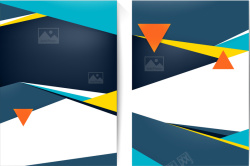 企业宣传手册几何蓝色三角宣传背景矢量图高清图片