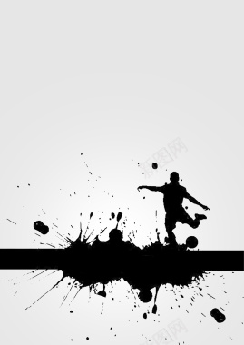 喷墨足球运动比赛激烈赛事简约海报背景背景