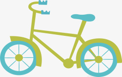 卡通手绘清新自行车矢量图素材