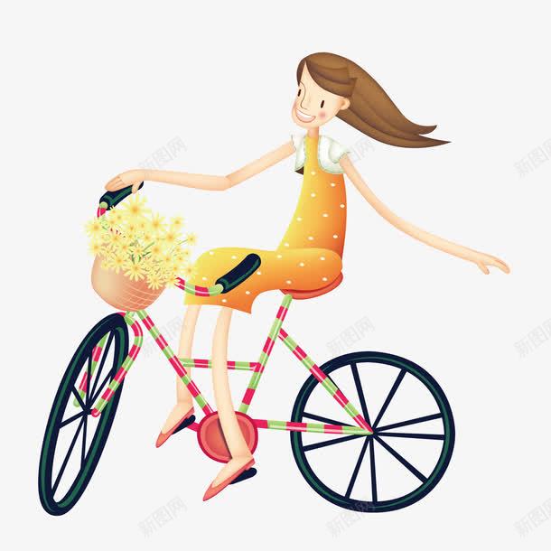 骑自行车的美女png免抠素材_88icon https://88icon.com 美女 自行车 鲜花